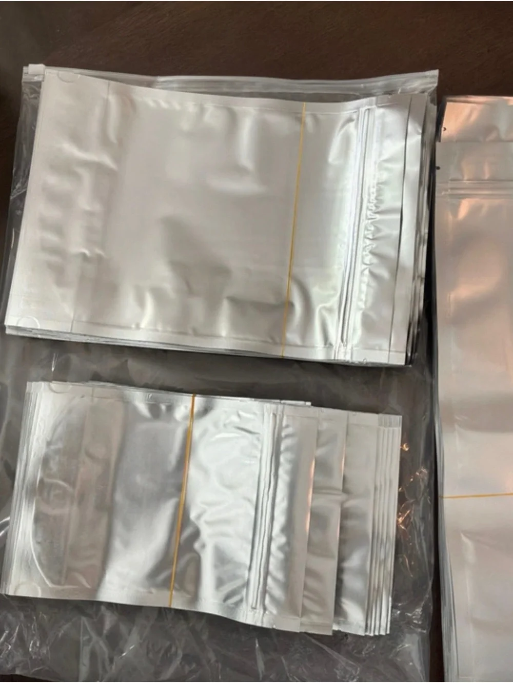 Brand New Set of 100 Mylar Resealable Food Bags - Multipack